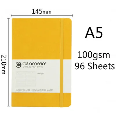 Yellow A5 держатель серии Hardcover с пунктирной линии Тетрадь повязка в горошек, личный дневник для записей, Тетрадь школьные канцелярские принадлежности черного цвета, в виде пули, журнал пунктирной Бумага - Цвет: Yellow