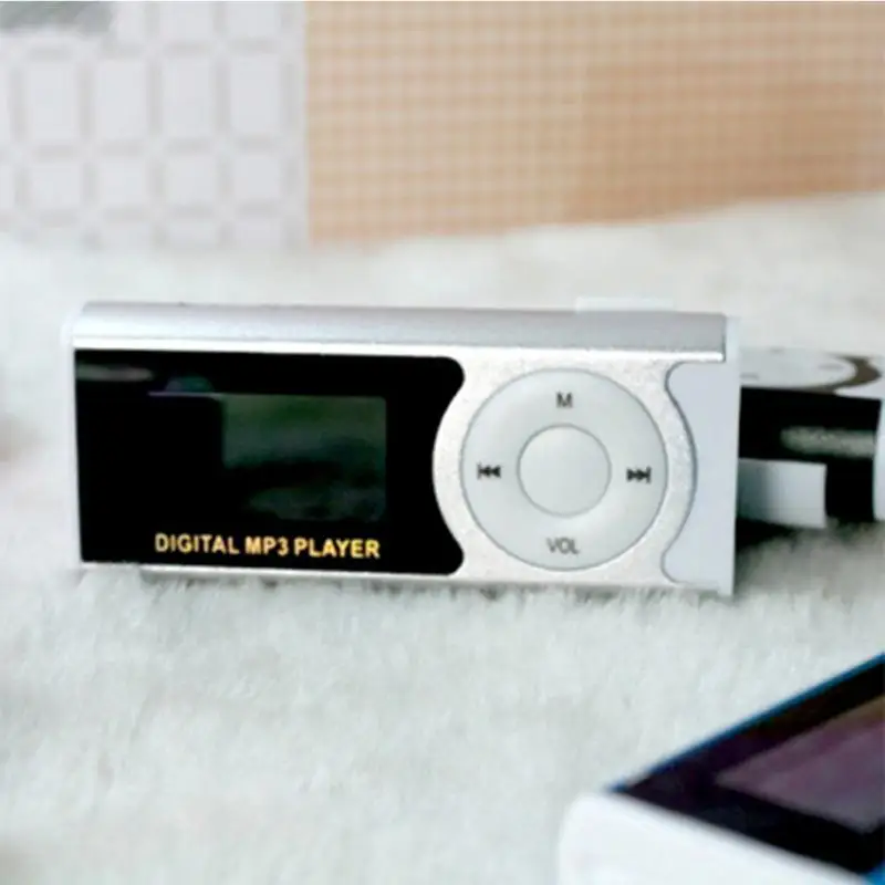 Мини ЖК-дисплей MP3 плеер Музыкальный плеер тип клип портативный MP3 с функцией динамика Поддержка TF карты функция фонарика