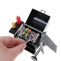 hot sale 112 scale cute mini furniture bbq grill miniature ornaments doll house gadget kitchen food for dollhouse kids toys