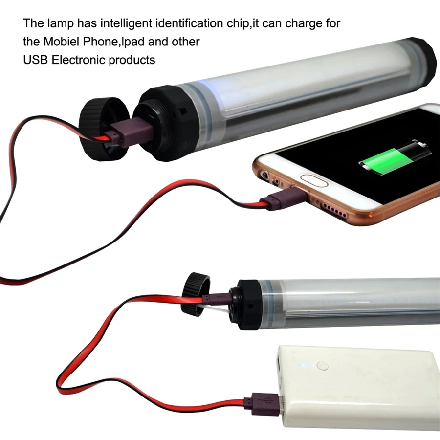 Перезаряжаемые светодио дный Портативный Фонари фонарик IP68 трубки Powerbank