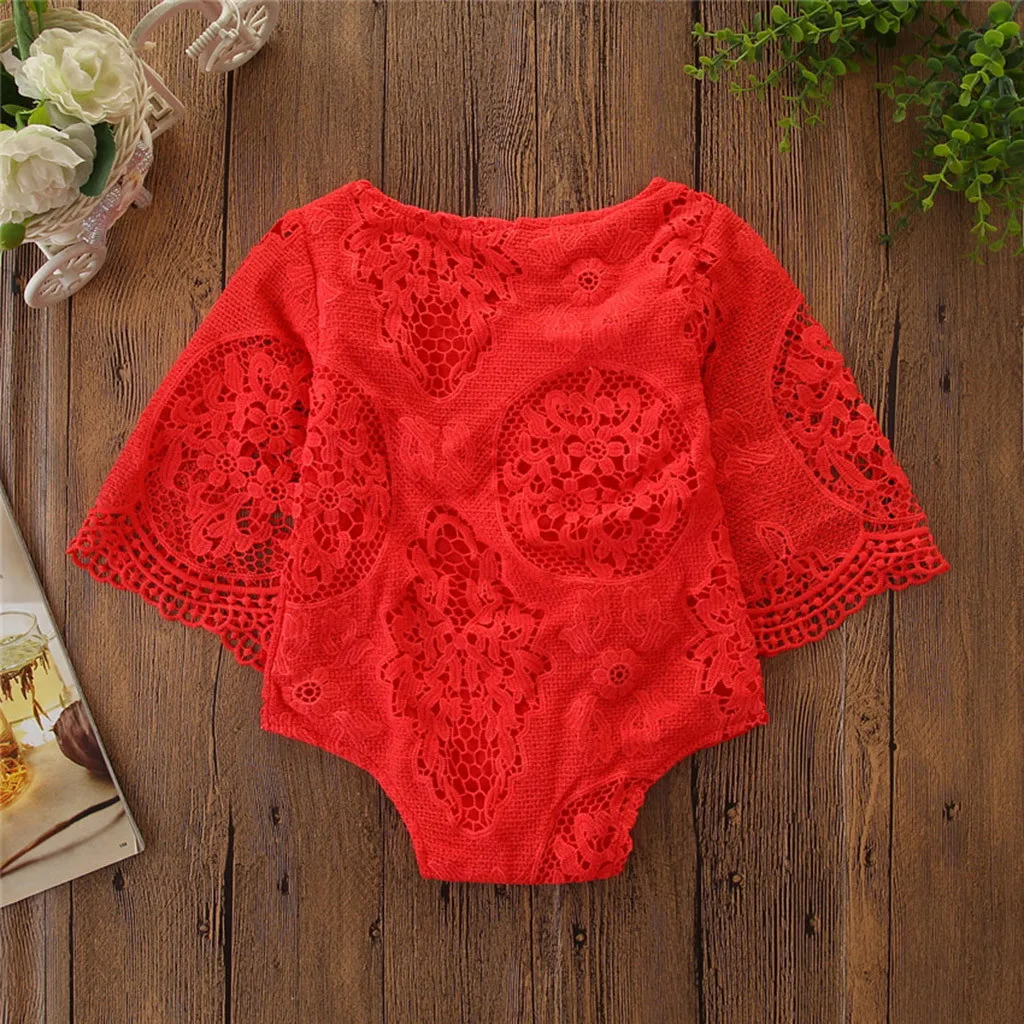 newborn body Kids Baby Girls Romper Summer Flower Lace Half Sleeve Romper Sunsuit Outfit One-pieces aunt baby clothes Playsuit