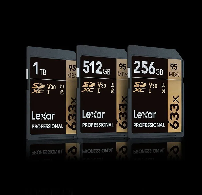 Lexar бренд SDXC SDHC SD карта 95 м/с 633x32 Гб 64 Гб 128 ГБ 256 ГБ 512 ГБ 1 ТБ U1 U3 класс 10 карта памяти для 1080p 3D 4K видеокамера