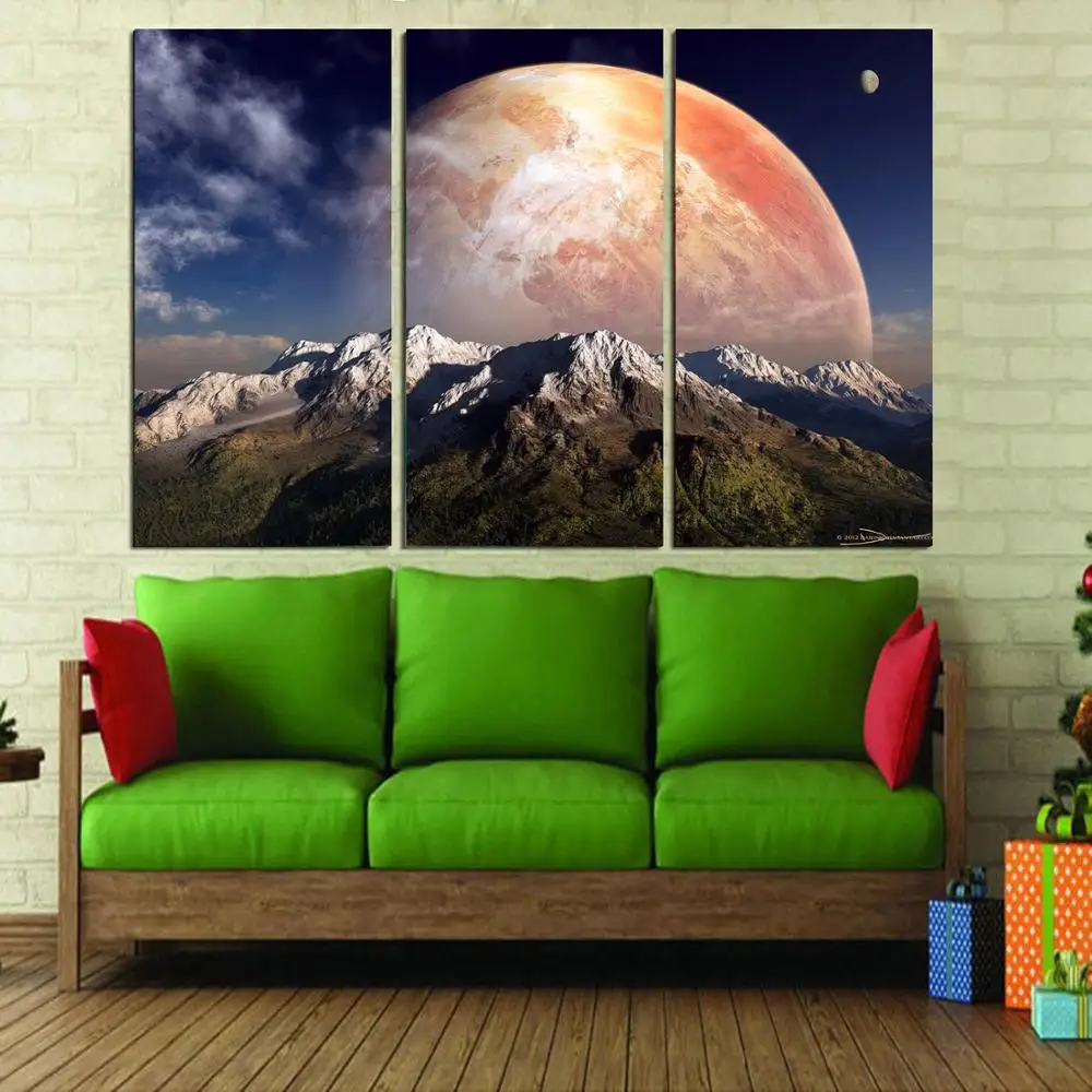 

Drop shipping 3 Panel printed painting Landscape painting Wall Art Picture Home Decoration Living Room Modern painting LS497