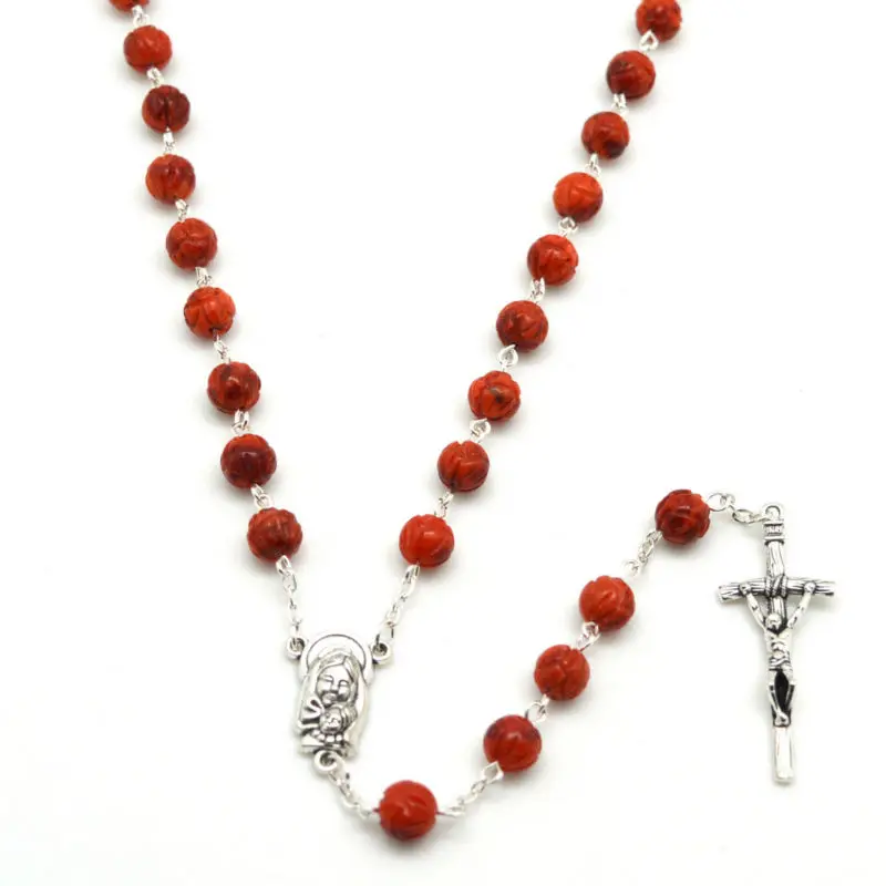 Скульптура 8 мм коралловые четки ожерелье уникальные | Украшения и аксессуары