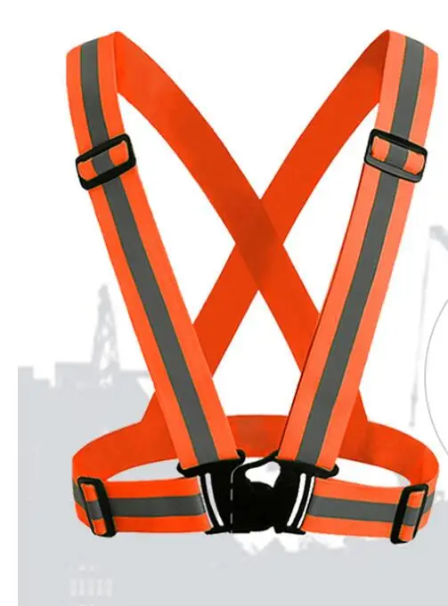 Orange Горячая 360 градусов высокой видимости неоновый Предметы безопасности жилет светоотражающий ремень Предметы безопасности жилет подходит для Бег Велоспорт спортивные Верхняя одежда - Цвет: Orange