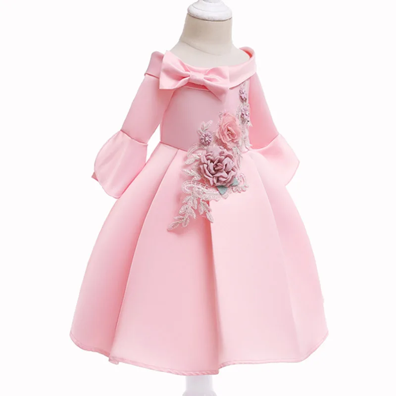 Vestido infantil/детские рождественские платья для девочек; платье принцессы; свадебное платье с цветочным узором для девочек; детское торжественное вечернее платье