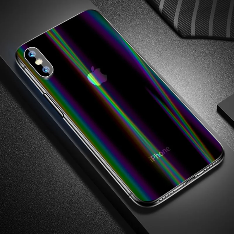 Прозрачная градиентная задняя пленка Аврора для iPhone 11 Pro XS Max XR X 6 6s 7 8 Plus Защитная