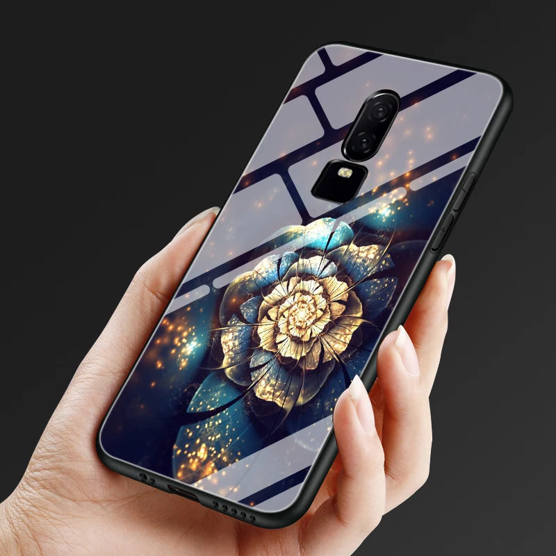 2 шт. чехол из закаленного стекла для OnePlus 6 модный зеркальный OnePlus6 1 + чехлов