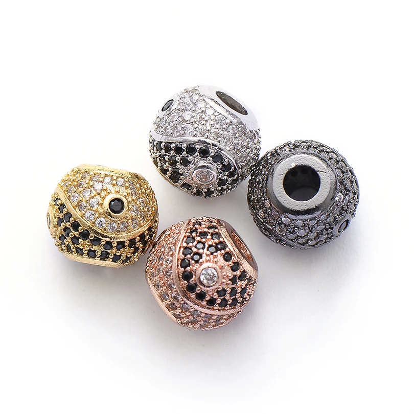 Neovivi круглые бреды для глаз микро проложить черный белый кубический Ziroconia медный