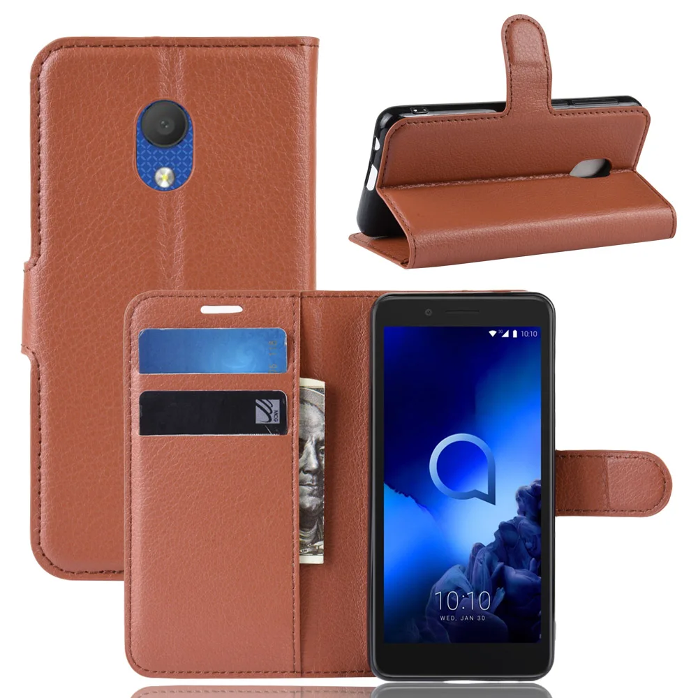 Чехол бумажник для Alcatel 1S 2019 3 кожаный чехол книжка телефона из ТПУ с отделениями карт|Чехлы-портмоне| |