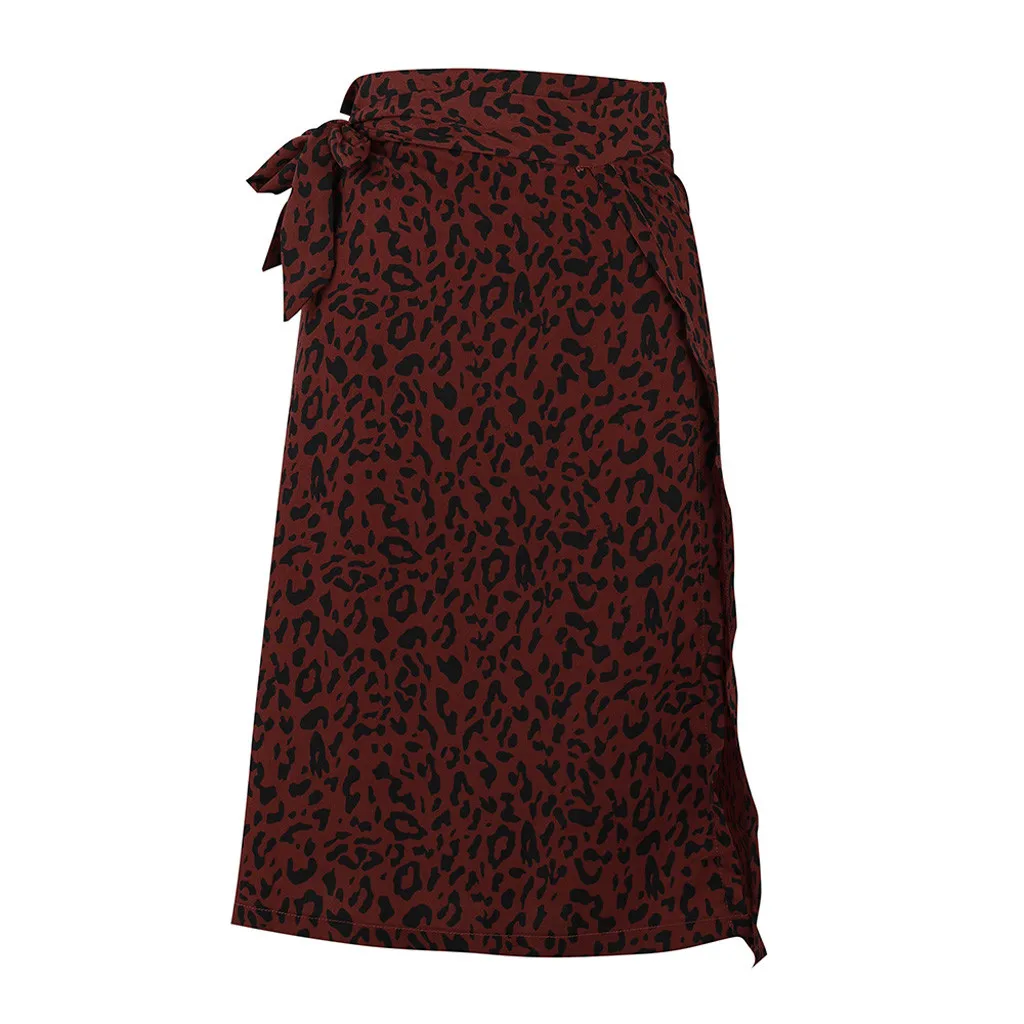 Faldas Mujer Moda Summer Platform Explosion Skirt Fashion Women Leopard Bandage Bodycon Lace Split Skirt юбка женская 40