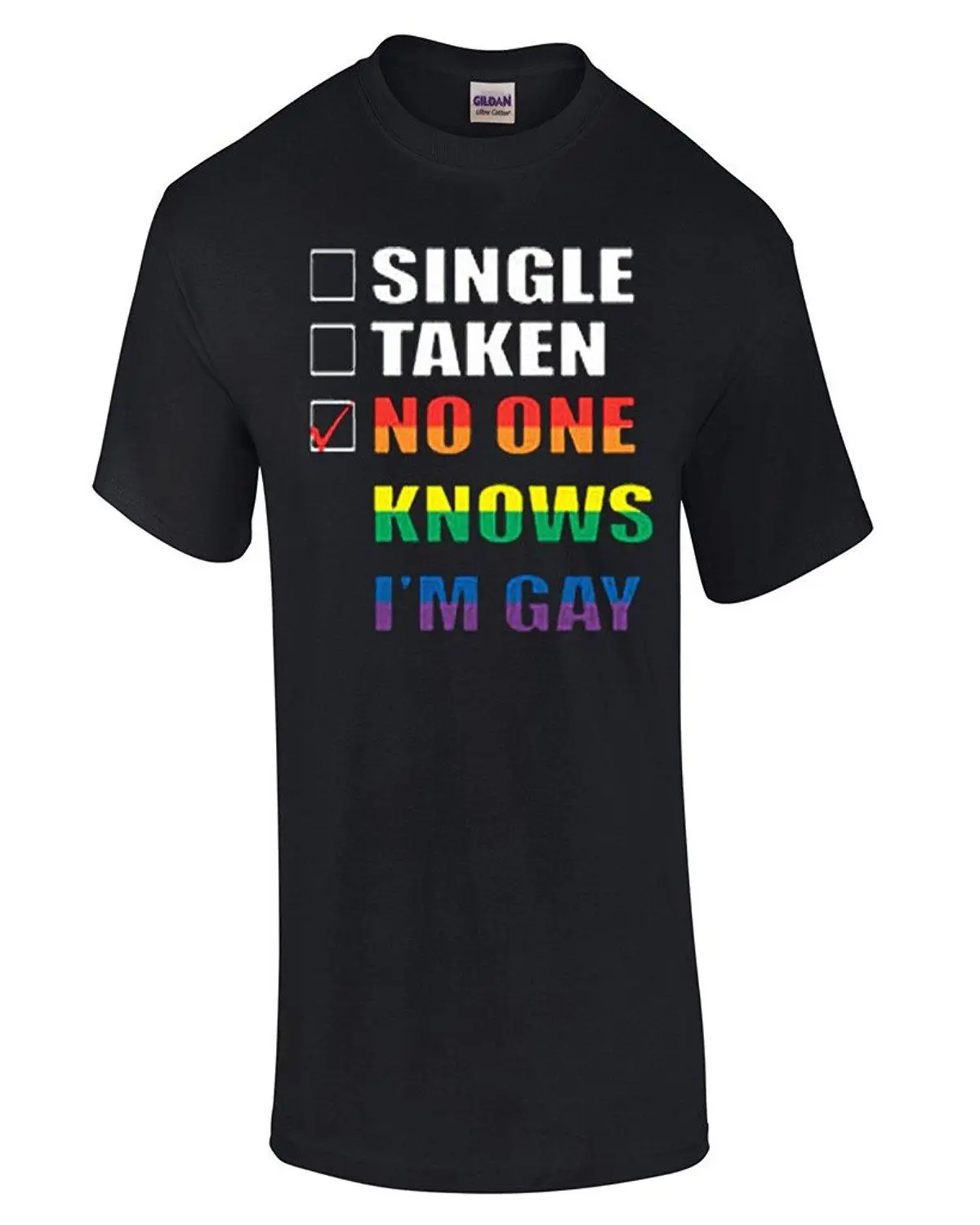 Одноместный Приняты Никто не Знает что Я Гей # Футболки|t-shirt t-shirt|t-shirt not-shirt m |