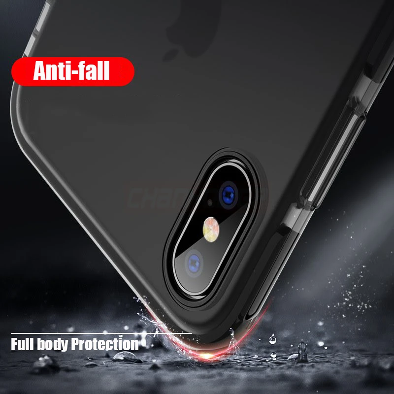Прозрачный Двухцветный Мягкий силиконовый чехол для iPhone 6 6s 7 8 Plus X XS MAX XR чехлы из