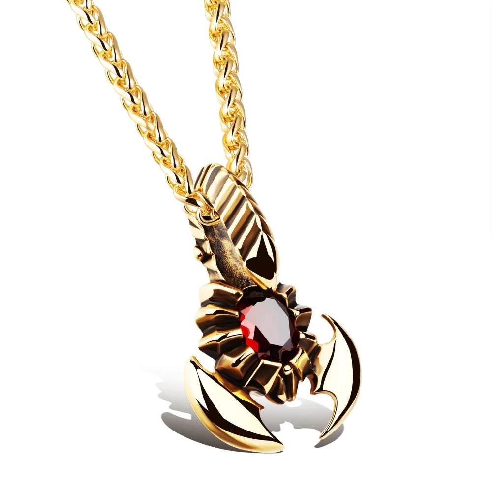 Красивое длинное ожерелье в виде скорпиона из Красного камня мужское s подвески