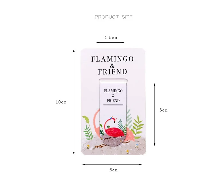 

48 pcs/Lot Cute flamingo & friend bookmark magnetic book mark accessories Office School supplies separador de libros A6516
