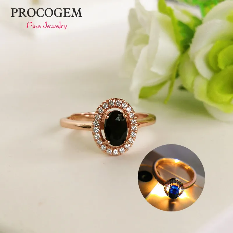 Женское кольцо с натуральным сапфиром PROCOGEM подарочное ювелирное изделие из
