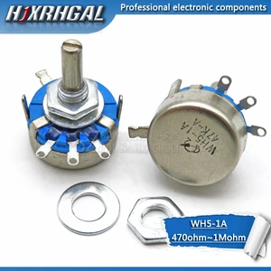 5 шт., WH5-1A карбоновый потенциометр 470R 1K 2K 1K5 10K 22K 47K 4K7 100K 220K, 3-контактные зажимы, круглый вал, вращающийся конический WH5 hjxrhgal