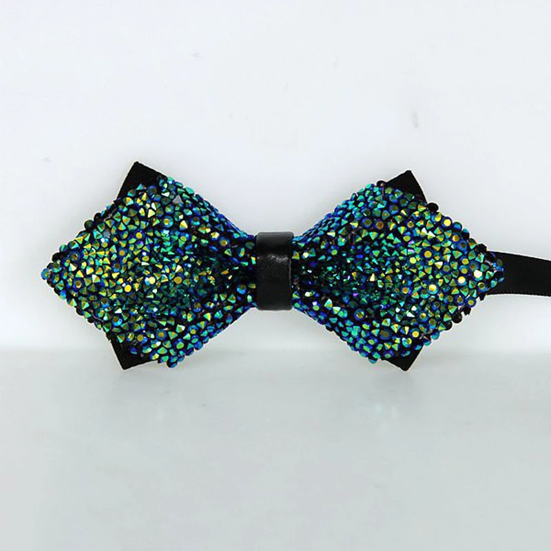 2019 New High Quality Men's Sharp Corner Bow Tie Romantic Wedding Groom Bowtie Diamond Encrusted Colorful Exquisite | Аксессуары для