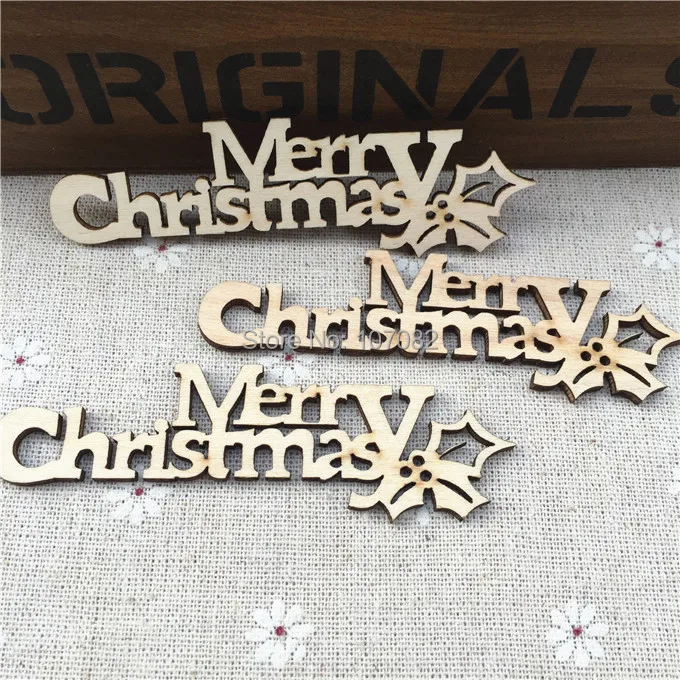 

60pcs 9.2x2.5cm Letter Merry Christmas Chipboard Confetti Chips Tags Embellishments DIY Christmas Party Scrapbooking Crafts