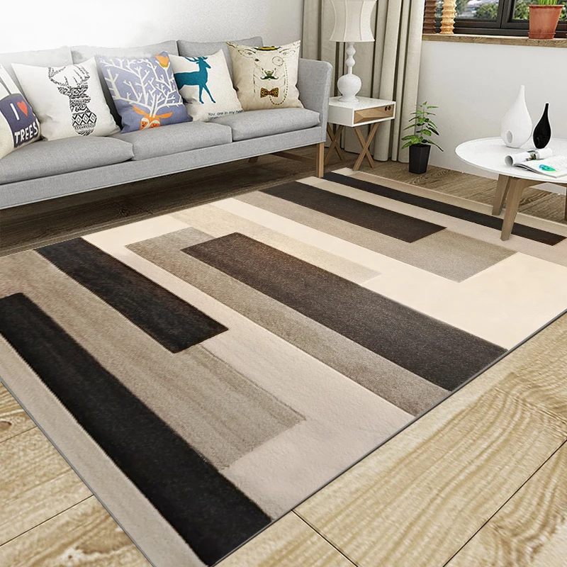 

Nordic Living Room Geometric Carpet Super Flannel Point Plastic Anti-slip Area Rug Winter Warm Thick Decor Bedroom Carpets Rug