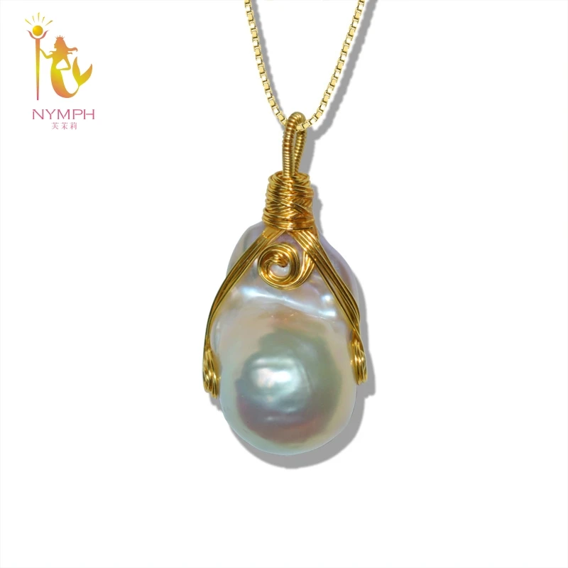 NYMPH Большой барокко Жемчуг изящное подвесное ожерелье жемчужные ювелирные