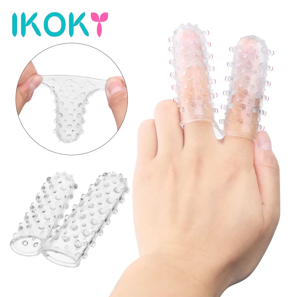 IKOKY Double Finger Sleeve Silicone Vaginal Massager G-spot Stimulate Adult Sex Toys for Women Female Masturbator Erotic Product | Красота и