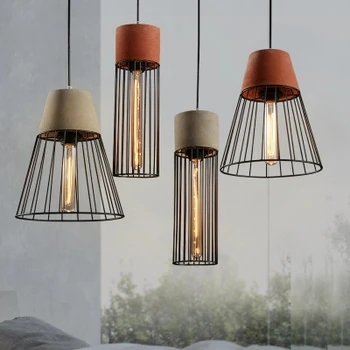 IWHD Cement Vintage Lamp Industrial Lighting Pendant Lights StyleLoft Retro Iron Hanging Lamp Light Fixtures Kitchen Luminaire