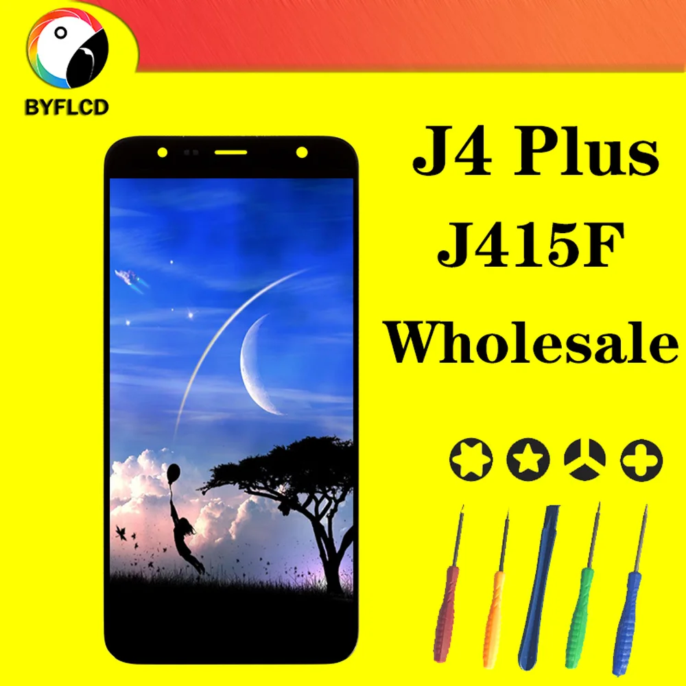 Оригинальный Новый ЖК дисплей для samsung J4 Plus J415 J415Fn Оптовая Продажа Черный Дисплей