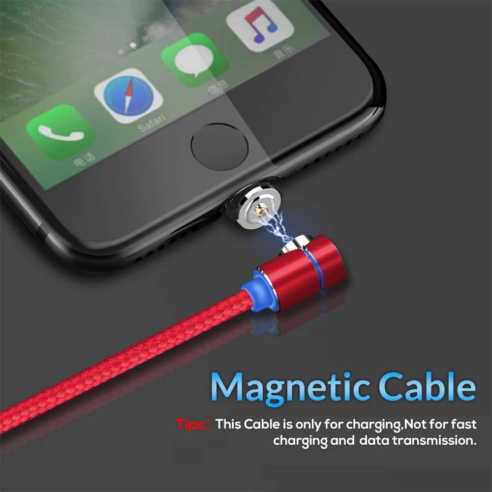 RGLM 90 градусов L Тип Магнитный кабель СВЕТОДИОДНЫЙ зарядный для iPhone & Micro USB Type C
