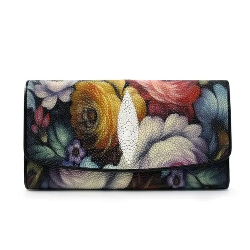 Женский Длинный кошелек из искусственной кожи с цветочным принтом|wallet card holder|purse