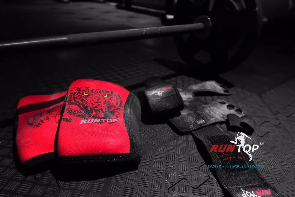 RUNTOP 7 мм Неопреновые наколенники Crossfit WODS приседания Тяжелая атлетика Powerlifting фитнес наколенники Поддержка Brace cap компрессия