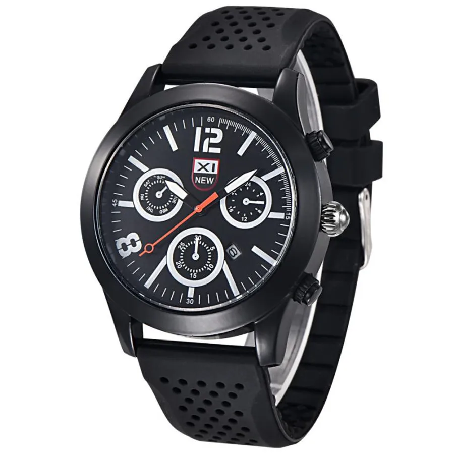 Мужские кварцевые часы с силиконовым ремешком армейские спортивные аналоговые |