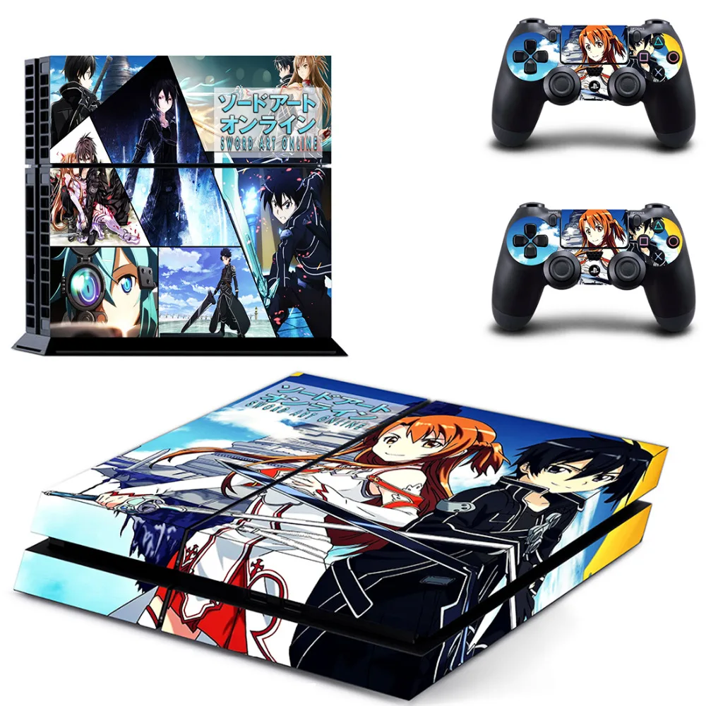 Sword Art Online SAO PS4 Skin Sticker Decal for Sony PlayStation 4 Console and 2 Controller Vinyl | Электроника