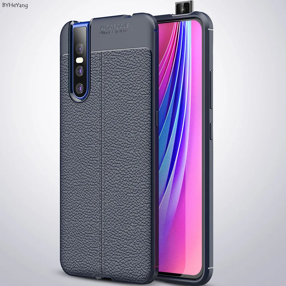 Shockproof Phone Case for vivo v15 Pro Cover Business Leather Pattern TPU Cases On For VIVO V 15 PRO Fundas Coque v15pro |