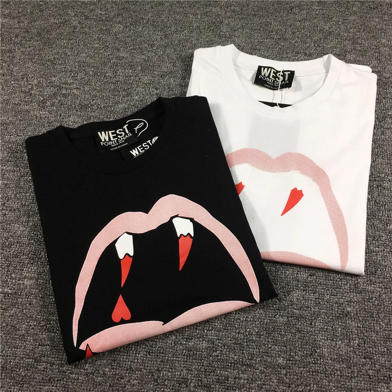 Новинка мужские футболки 19ss высокого качества с изображением Красной акулы