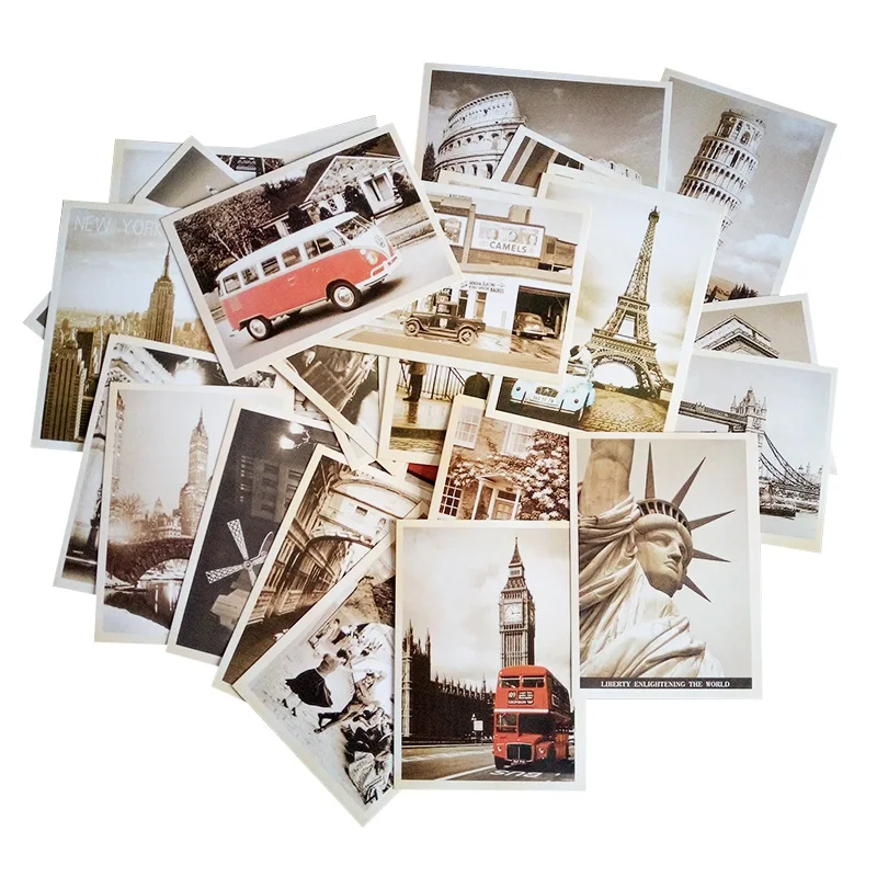

32 Pcs/lot Classical Famous Europe Building Vintage Style Memory Postcard Set Greeting Cards Gift Cards Christmas Postcards