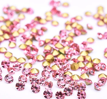 light pink 30 цветов чешские хрустальные точечные Стразы для ногтей swarovsky SS3 1,3 мм-1,4 мм конус с заостренным фольгированным дном - Цвет: light pink