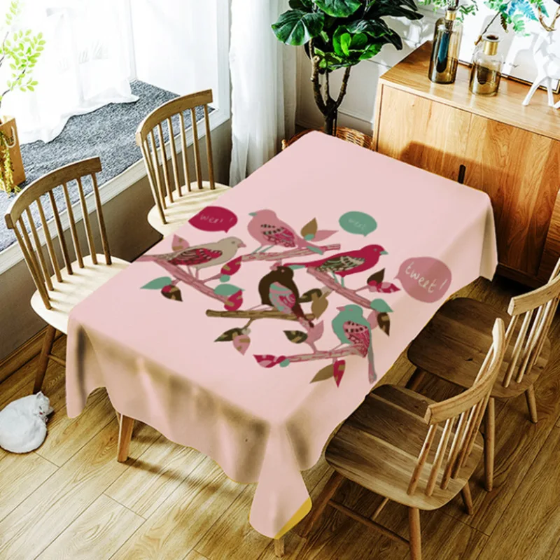 Столовое Покрытие Little Bird Водонепроницаемое Противоофурфорное Прямоугольное Тапете Покрывало на Кухню для Обеденного Стола