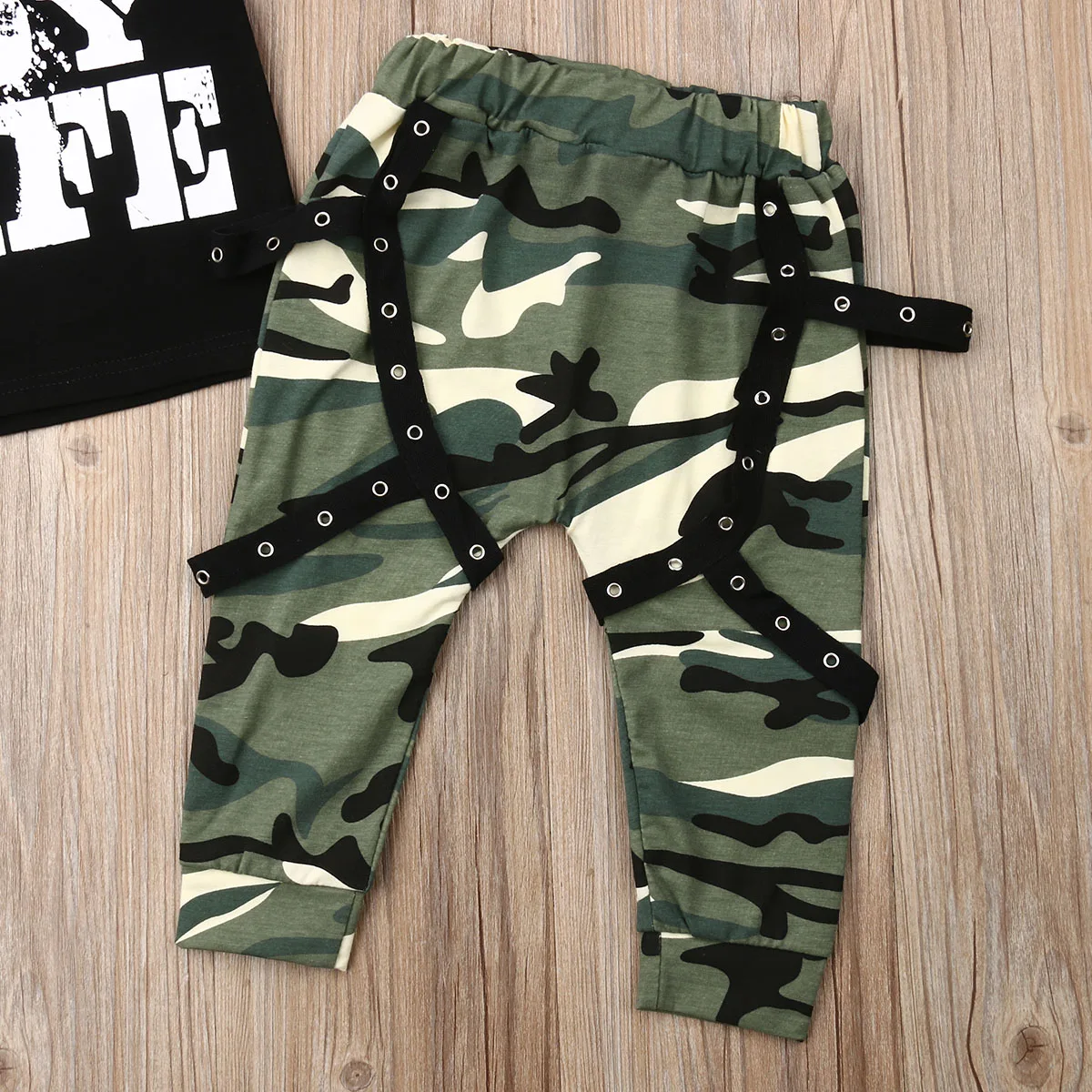 0-3Y Fashion Baby Boy Clothes Sets Tops Vest Camo Pant Trouser Toddler Casual Outfit Set |