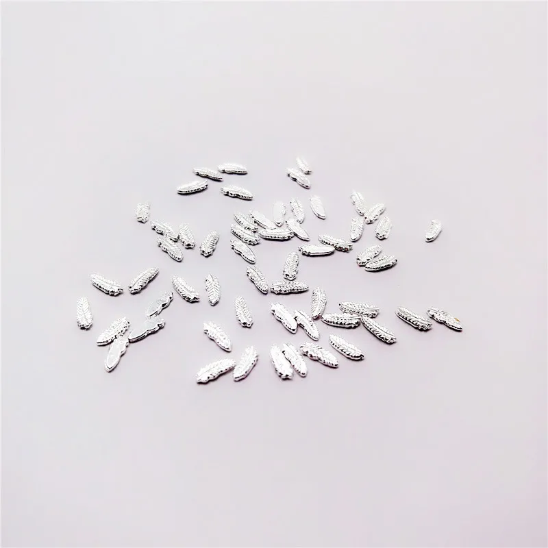 

50 PCS/bag Silver Leaves 3D Nail Stickers Alloy Nail Art Decoration Exclusive DIY Nail Art Beautiful Girls