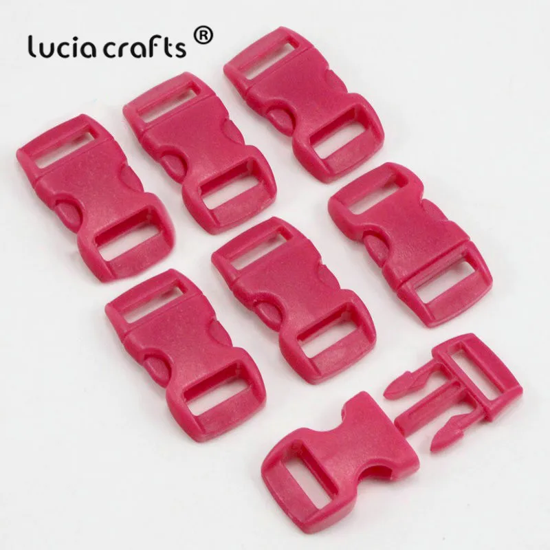 C3 Rose red 6pcs Lucia ремесла 11 мм Пластиковые Контурные боковые пряжки застежки для Паракорда браслет рюкзаки одежда сумки декор E0302 - Цвет: C3 Rose red 6pcs