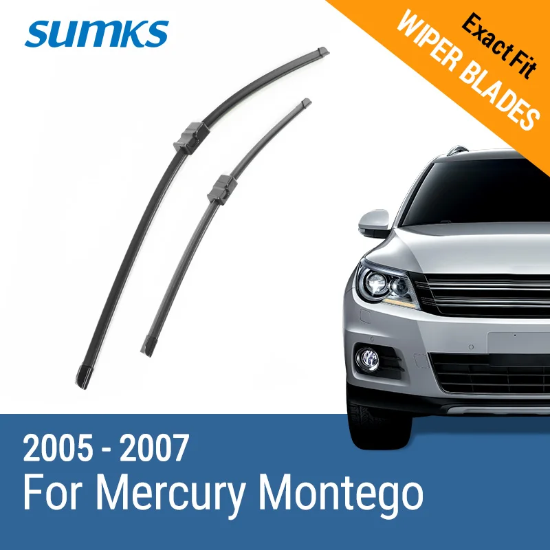 

SUMKS Wiper Blades for Mercury Montego 24"&20" Fit Push Button /Side Pin Arms 2005 2006 2007