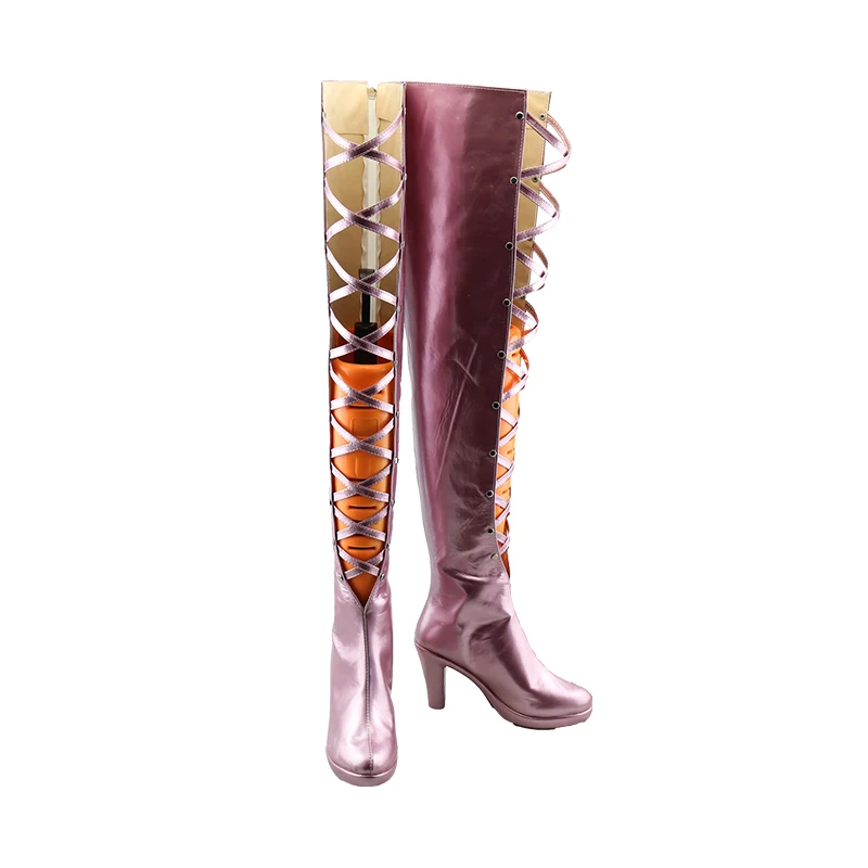 

[Customize] Anime! 2018 Hot Game LOL KDA Evelynn Pink High Heels Boots Cosplay Shoes For Women Free Shipping