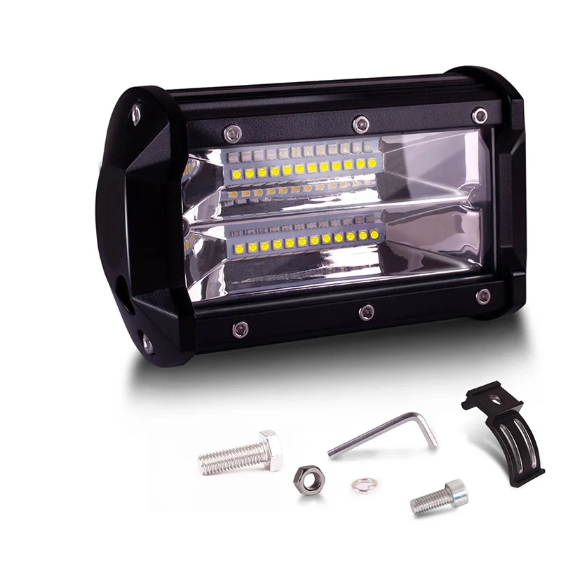 72W 5Inch Three Rows LED Work Light Bar 12V 24V Combo FOR 4x4 OFFROAD ATV TRUCK BOAT UTV Auto Driving Lamp | Автомобили и