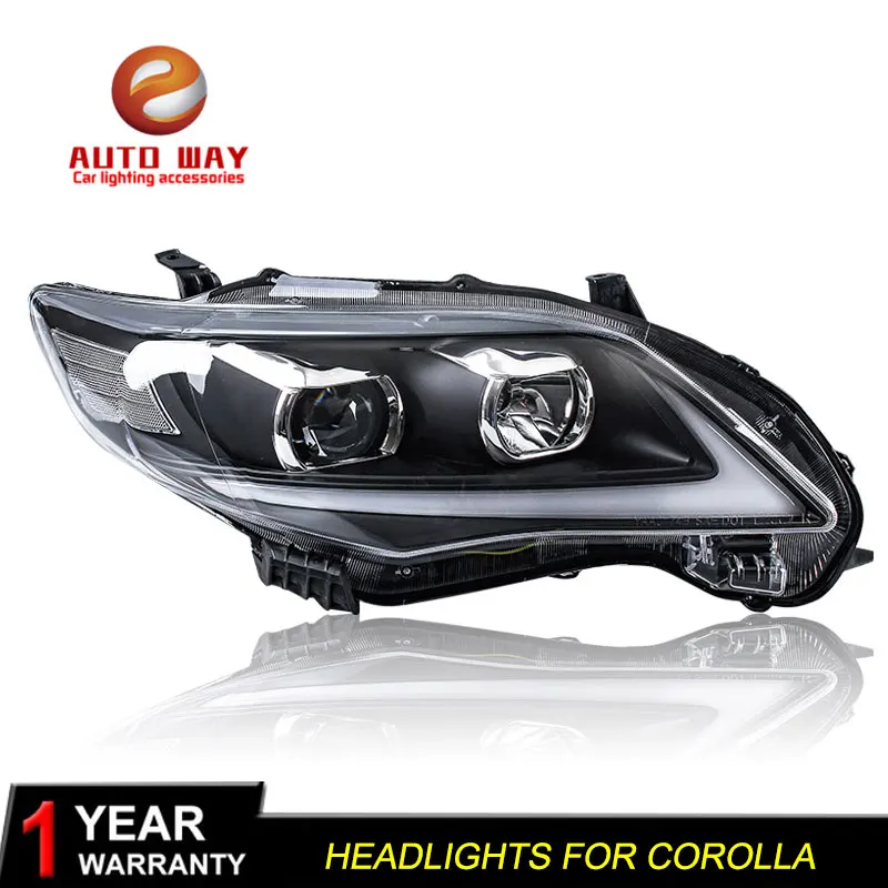 Автомобильный Стайлинг для Toyota Corolla 2011-2013 фары светодиодный Toyota Corolla фары DRL линзы двойной луч ксеноновые автомобильные аксессуары