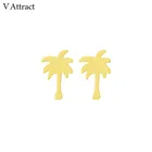 V привлечь 2018 летние изделия Золото дерево букле d'oreille простой кокосовой пальмы серьгу Для женщин каждый день ювелирных изделий