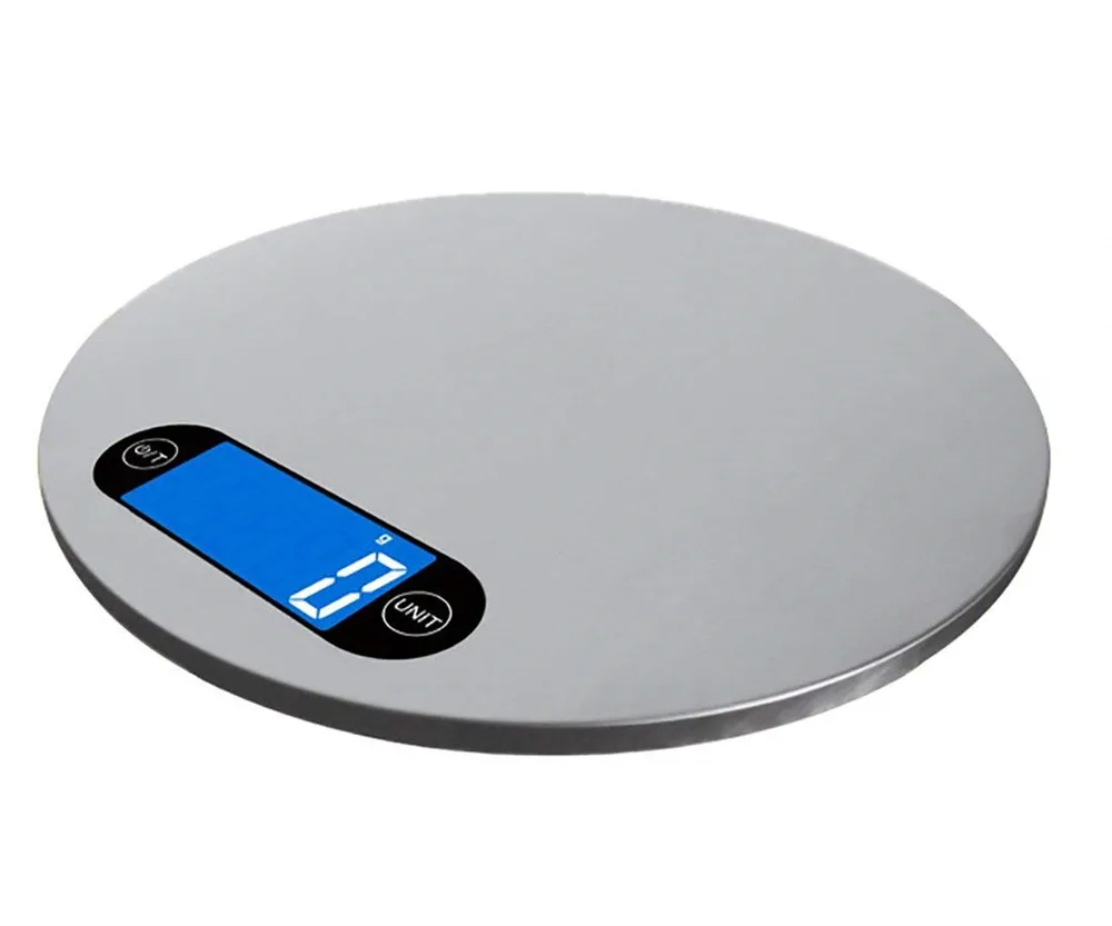 

5kg Slim Round 304 Stainless steel Digial Kitchen Food Cooking scale with pothook