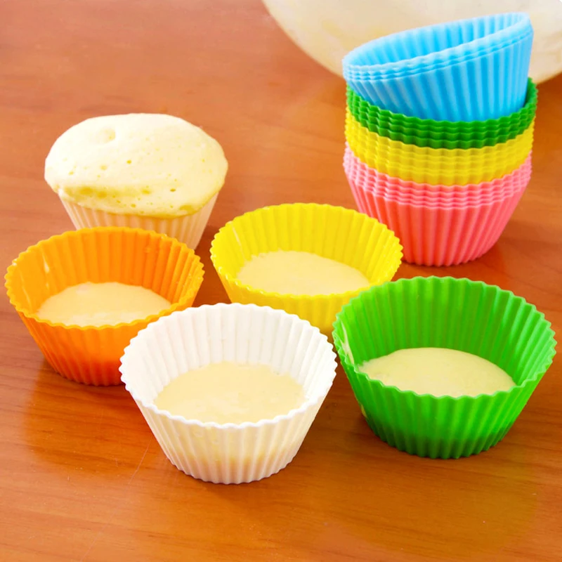 5 шт./компл. силиконовая форма для кексов Диаметр 7 см сердце круг в форме пресс