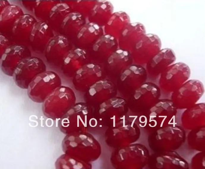 

Hot wholesale and retail beautiful New Charming 5x8mm Faceted Red Chalcedony Abacus Loose Beads Stone Accessory Parts 15"WJ424