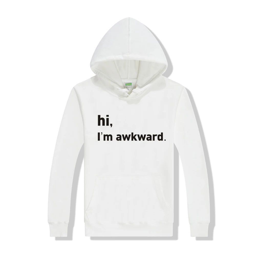 

hi I'm awkward print New Spring Autumn Fashion Hoodies women Large Size Warm Fleece Coat Hoodies Sweatshirts